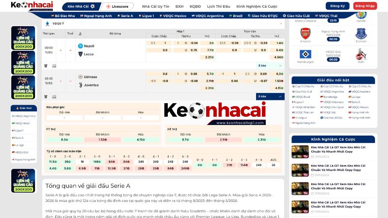 Vai trò của keonhacaitop1 trong việc cập nhật thông tin Serie A Vai trò của keonhacaitop1 trong việc cập nhật thông tin Serie A